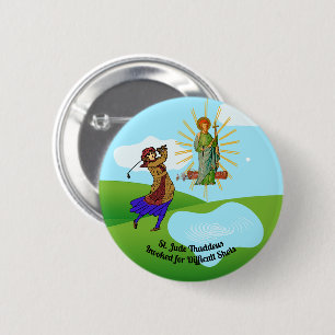 St. Judas Taddeus & Onverschrokken Vrouwelijke Gol Ronde Button 5,7 Cm