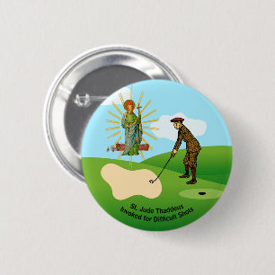 St. Judas Taddeus & Panische Golfer Ronde Button 5,7 Cm