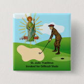 St. Judas Taddeus & Panische Golfer Vierkante Button 5,1 Cm (Voorkant)