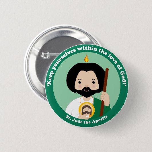 St. Jude de Apostle Ronde Button 5,7 Cm (Voorkant /achterkant)