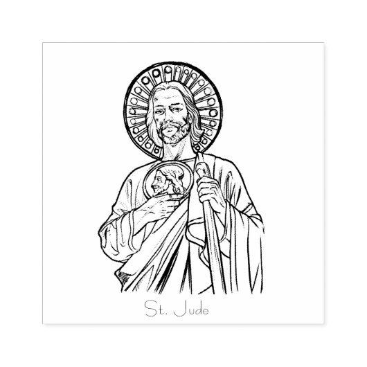 St. Jude Katholiek Religieus Rubberstempel (Afrduk)