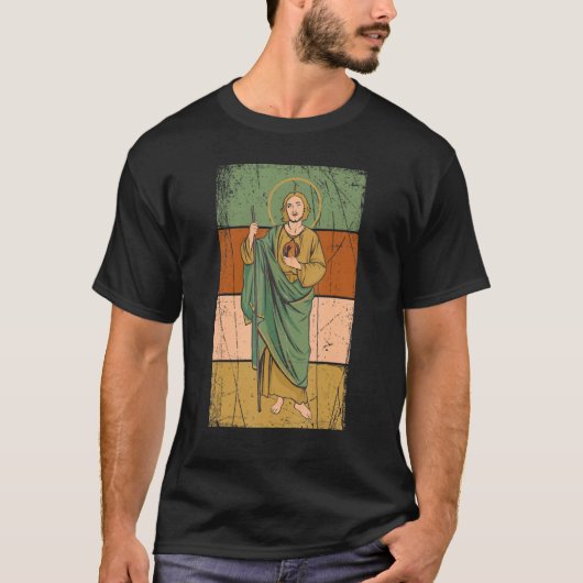St Jude Medal Thaddeus Apostle Patron Saint Of Los T-shirt (Voorkant)