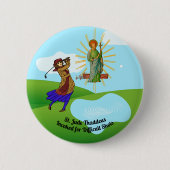 St. Jude Thaddeus & Intrepid Vrouw Golfer Ronde Button 5,7 Cm (Voorkant)