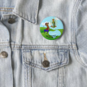 St. Jude Thaddeus & Intrepid Vrouw Golfer Ronde Button 5,7 Cm (In situ)