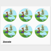 St. Jude Thaddeus & Intrepid Vrouw Golfer Ronde Sticker (Vel)