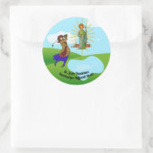 St. Jude Thaddeus & Intrepid Vrouw Golfer Ronde Sticker (Tas)