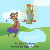 St. Jude Thaddeus & Intrepid Vrouw Golfer Sticker (Voorkant)