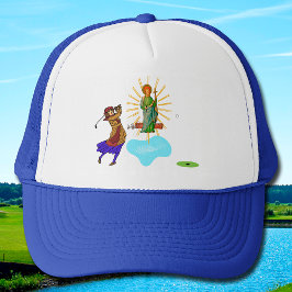 St. Jude Thaddeus & Intrepid Vrouw Golfer Trucker Pet