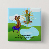 St. Jude Thaddeus & Intrepid Vrouw Golfer Vierkante Button 5,1 Cm (Voorkant)