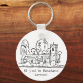 St Just in Roseland church keyring Sleutelhanger (Achterkant)