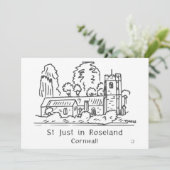 St Just in Roseland kaart (Staand voorkant)