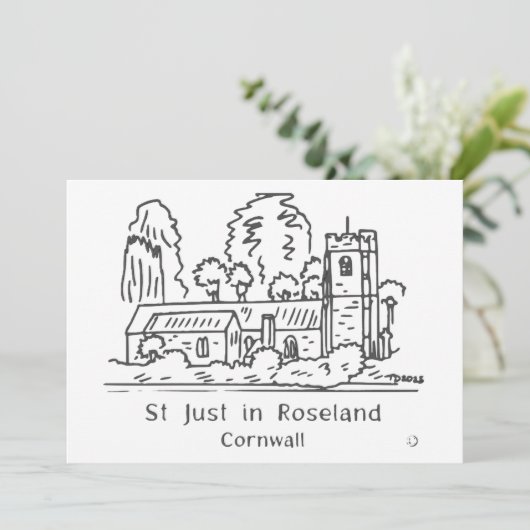 St Just in Roseland kaart (Staand voorkant)