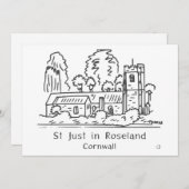 St Just in Roseland kaart (Voorkant / Achterkant)
