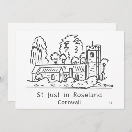 St Just in Roseland kaart (Voorkant / Achterkant)