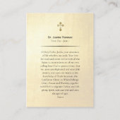 St. Justin Popovic Orthodox Christian Prayer Card  Plaatskaartje (Achterkant)