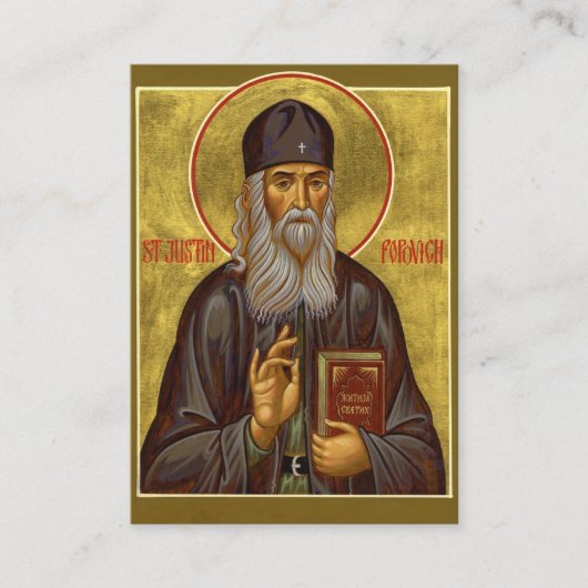 St. Justin Popovic Orthodox Christian Prayer Card  Plaatskaartje (Voorkant)