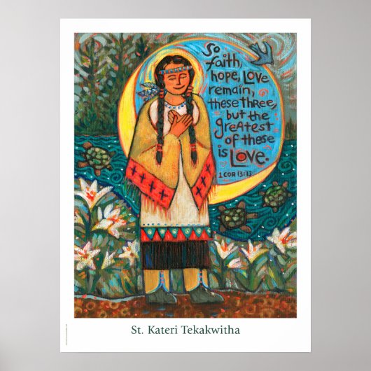 St. Kateri Tekakmet katholiek poster in de klas (Voorkant)