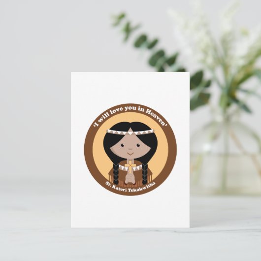 St. Kateri Tekakwitha Briefkaart (Staand voorkant)