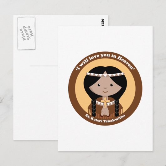St. Kateri Tekakwitha Briefkaart (Voorkant / Achterkant)