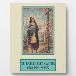 St. Kateri Tekakwitha Indiaan met Rosary Cross Fotoplaat