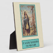 St. Kateri Tekakwitha Indiaan met Rosary Cross Fotoplaat (Zijkant)