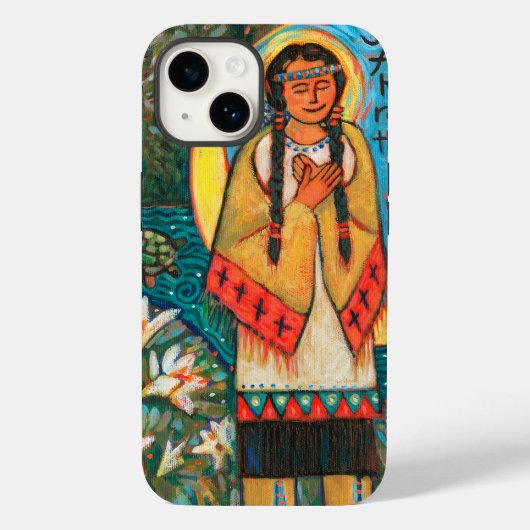 St. Kateri Tekakwitha iPhone 14 hoesje (Achterkant)