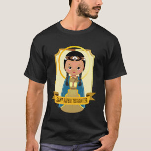 St Kateri Tekakwitha Lelie van de Mohawks Katholie T-shirt