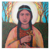 St Kateri Tekakwitha Tegeltje (Voorkant)