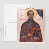 St. Kentigern Eerste Bisschop van Glasgow Icoon Briefkaart (Voorkant / Achterkant)