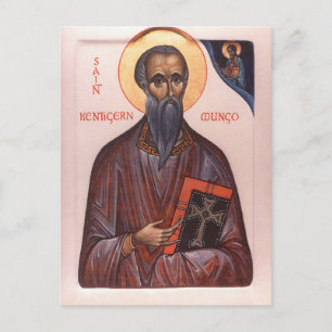 St. Kentigern Eerste Bisschop van Glasgow Icoon    Briefkaart