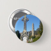 St Kevin's Cross en Round Tower Glendalough Ronde Button 5,7 Cm (Voorkant /achterkant)