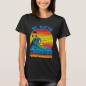 St Kitts Caribbean Retro Throwback Surf & Beach So T-shirt (Voorkant)