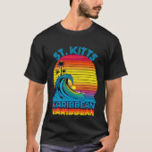 St Kitts Caribbean Retro Throwback Surf & Beach So T-shirt (Voorkant)
