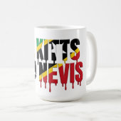 St. Kitts Drip-tekst | Caraïbisch vlagontwerp | Fa Koffiemok (Voorkant rechts)