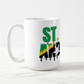 St. Kitts Drip-tekst | Caraïbisch vlagontwerp | Fa Koffiemok (Links)