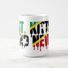 St. Kitts Drip Text | Caribisch Vlagontwerp | Fan Koffiemok