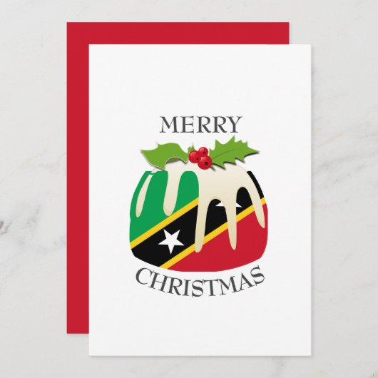 ST KITTS FLAG | Kerstmis | Festief Feestdagenkaart (Voorkant / Achterkant)