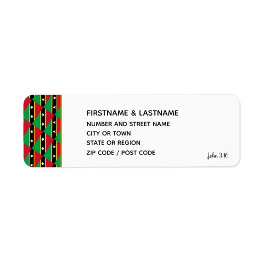 ST KITTS | John 3:16 Sticker Return Address Label (Voorkant)