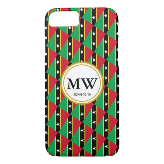 ST KITTS NEVIS Abundant Life Monogram Samsung Case-Mate iPhone Case (Achterkant)