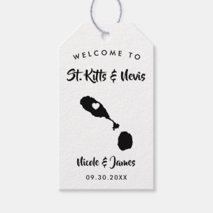 St. Kitts & Nevis bruiloft welkomsttas Labels, kaa Cadeaulabel