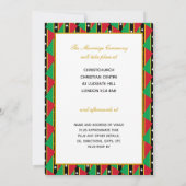 ST KITTS NEVIS Christelijk gouden script huwelijks Kaart (Achterkant)
