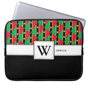 ST KITTS NEVIS Christelijk Manuscript Laptop Monog Sleeve