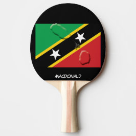 ST KITTS NEVIS FLAG & MAP Persoonlijk zwart Tafeltennisbatje