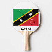 ST KITTS NEVIS FLAG & MAP Persoonlijk zwart Tafeltennisbatje (Voorkant)