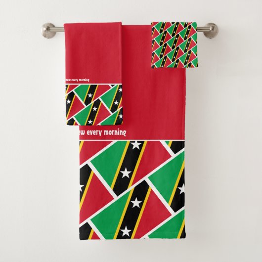ST KITTS NEVIS FLAG Persoonlijke scripts RED Bad Handdoek (Insitu)