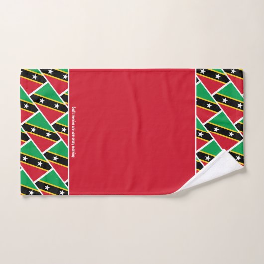 ST KITTS NEVIS FLAG Persoonlijke scripts RED Bad Handdoek (Handdoek)
