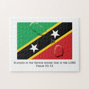 ST KITTS NEVIS   Gezegende natie   KITTITIAN FLAG Legpuzzel