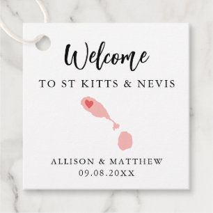 St. Kitts & Nevis Trouwontvangsttas in elke kleur Bedankjes Labels