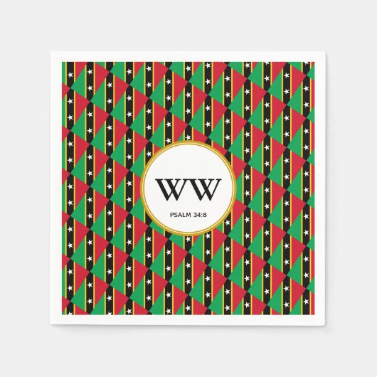 ST KITTS NEVIS Viering Verjaardag Erfgoed Partij Servet (Voorkant)