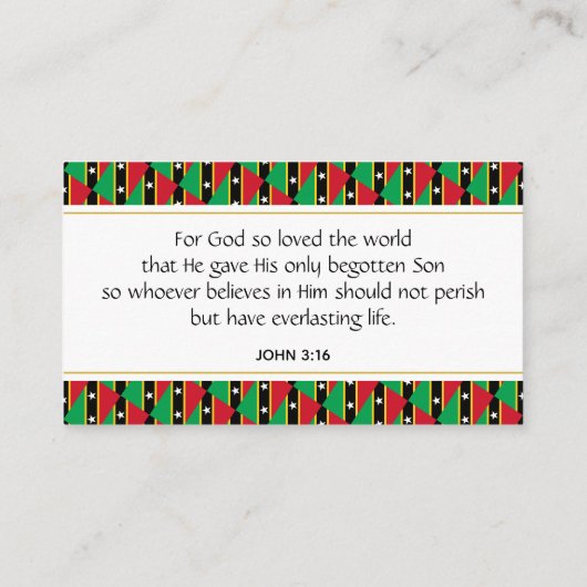 ST KITTS NEVIS VISITEKAARTJE (Achterkant)